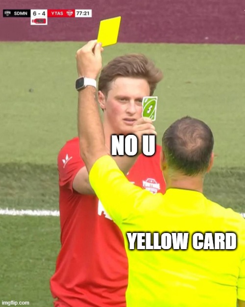 Max fosh uno reverse | no u; yellow card | image tagged in max fosh uno reverse | made w/ Imgflip meme maker