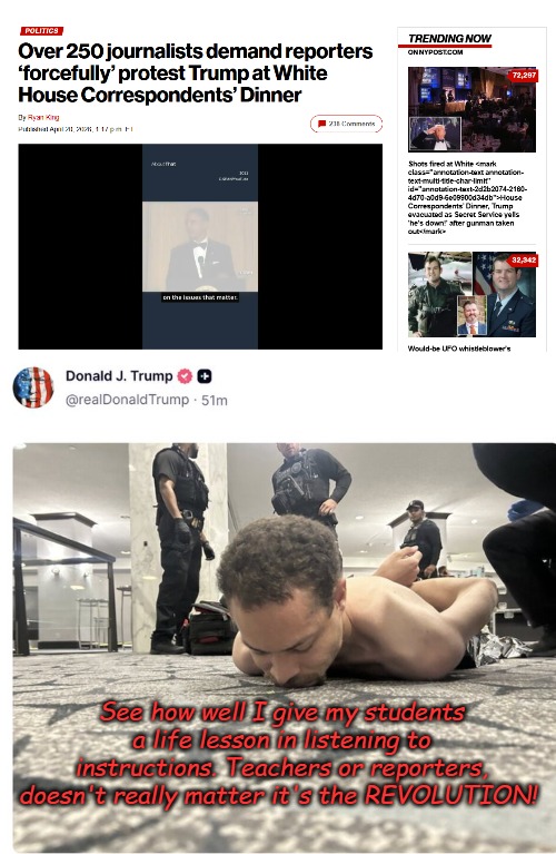 Never mind that the USA has a peaceful way to change leadership called elections, it's a REVOLUTION!!! | See how well I give my students a life lesson in listening to instructions. Teachers or reporters, doesn't really matter it's the REVOLUTION! | image tagged in protest,retarded liberal protesters | made w/ Imgflip meme maker