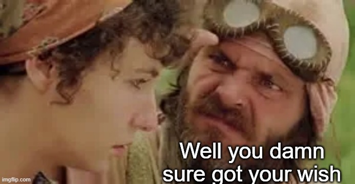 Well you damn sure got your wish | made w/ Imgflip meme maker