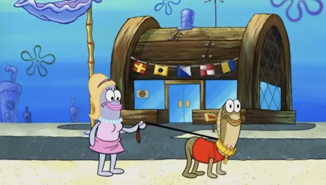 on a leash spongebob Blank Meme Template