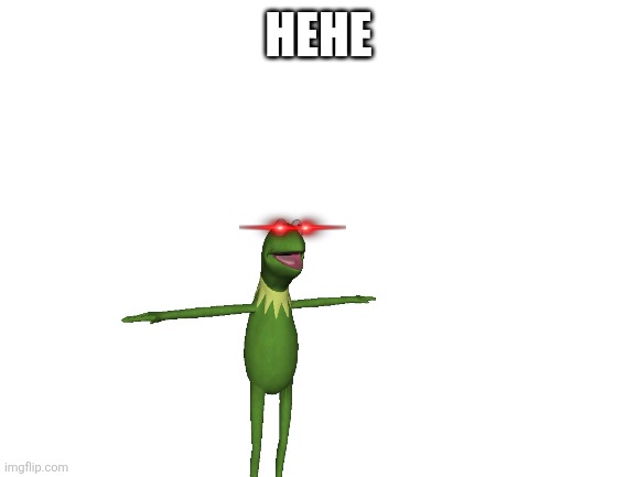 Kermitfan8 | Hehe | image tagged in blank white template,karmit | made w/ Imgflip meme maker