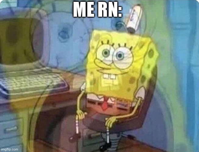 spongebob screaming inside | Me rn: | image tagged in spongebob screaming inside | made w/ Imgflip meme maker