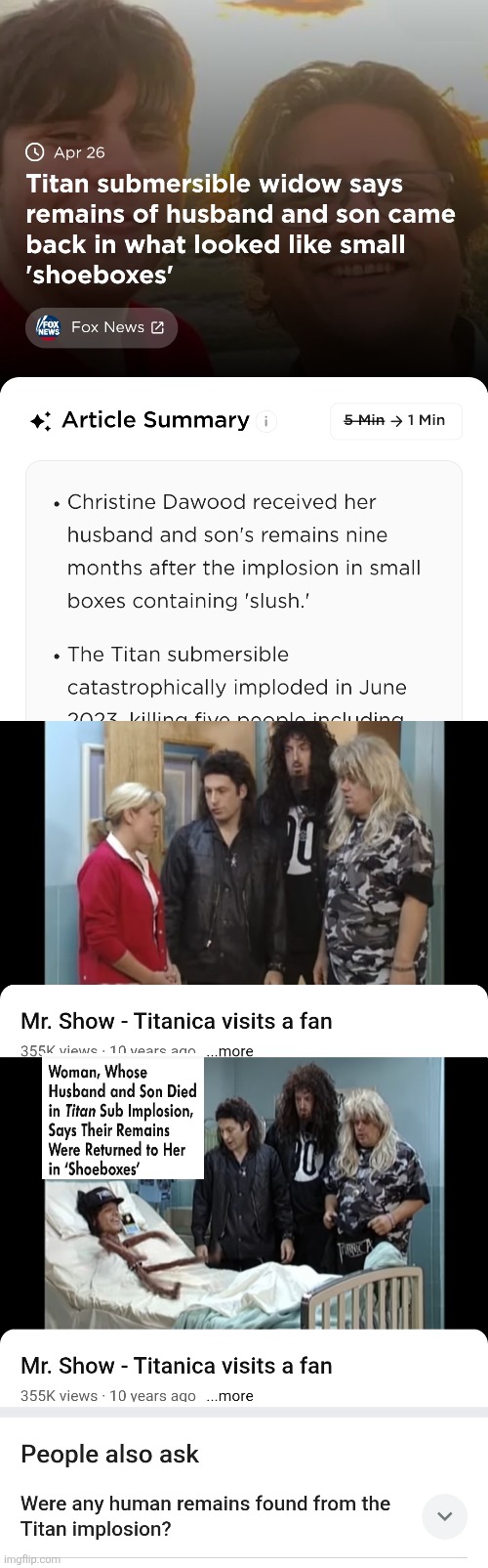 Did SNL skit titanica foreshadow titan sub disaster? | image tagged in wf,wtf | made w/ Imgflip meme maker
