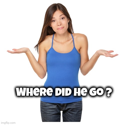 I don't know | Where did he go ? | image tagged in i don't know | made w/ Imgflip meme maker