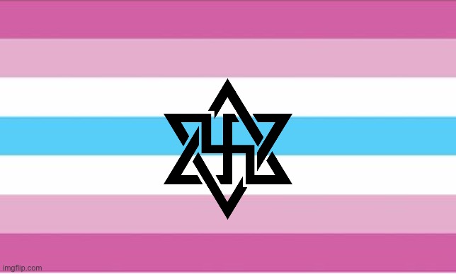 i asked someone on the internet to make a flag for me, and he made this schizo ass flag. i am not a femboy | image tagged in wtf | made w/ Imgflip meme maker