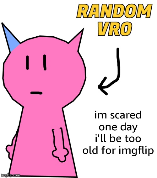 RANDOM VRO | im scared one day i'll be too old for imgflip | image tagged in random vro | made w/ Imgflip meme maker
