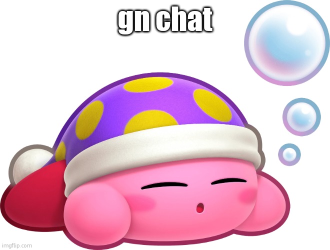 Sleep Kirby | gn chat | image tagged in sleep kirby | made w/ Imgflip meme maker
