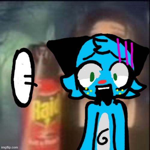Oggy version | image tagged in maliciously sprays you with raid | made w/ Imgflip meme maker
