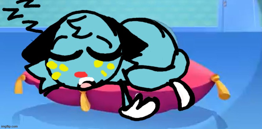 Some random blue cat is sleeping in the tv room | image tagged in oggy sleeping | made w/ Imgflip meme maker