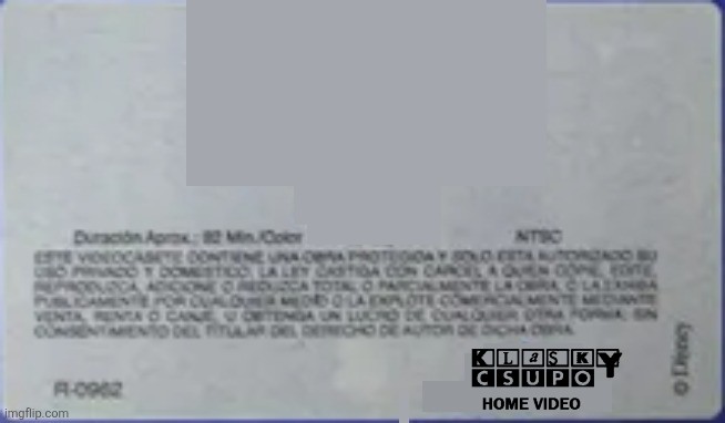 KCHV VHS Tape Label Logo (Mexico) (1982-Present) Blank Meme Template