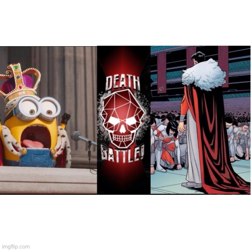 King Bob vs Emperor Mark (Despicable me vs Invincible) | image tagged in invincible,death battle,minions,despicable me,royalty | made w/ Imgflip meme maker