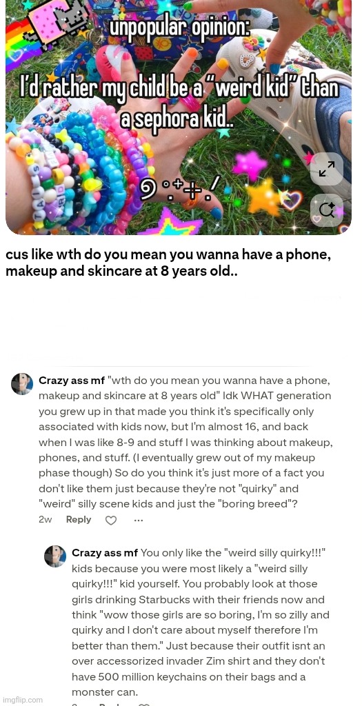 Woah random pinterest thing i commented on im just wondering if my argument is good | made w/ Imgflip meme maker