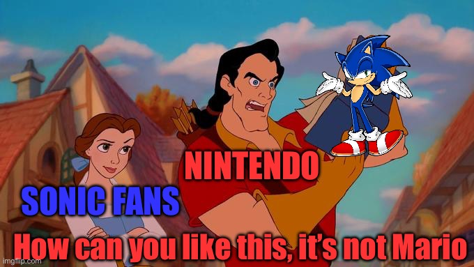 How Can I Laugh At This? | Nintendo; Sonic fans; How can you like this, it’s not Mario | image tagged in how can i laugh at this | made w/ Imgflip meme maker