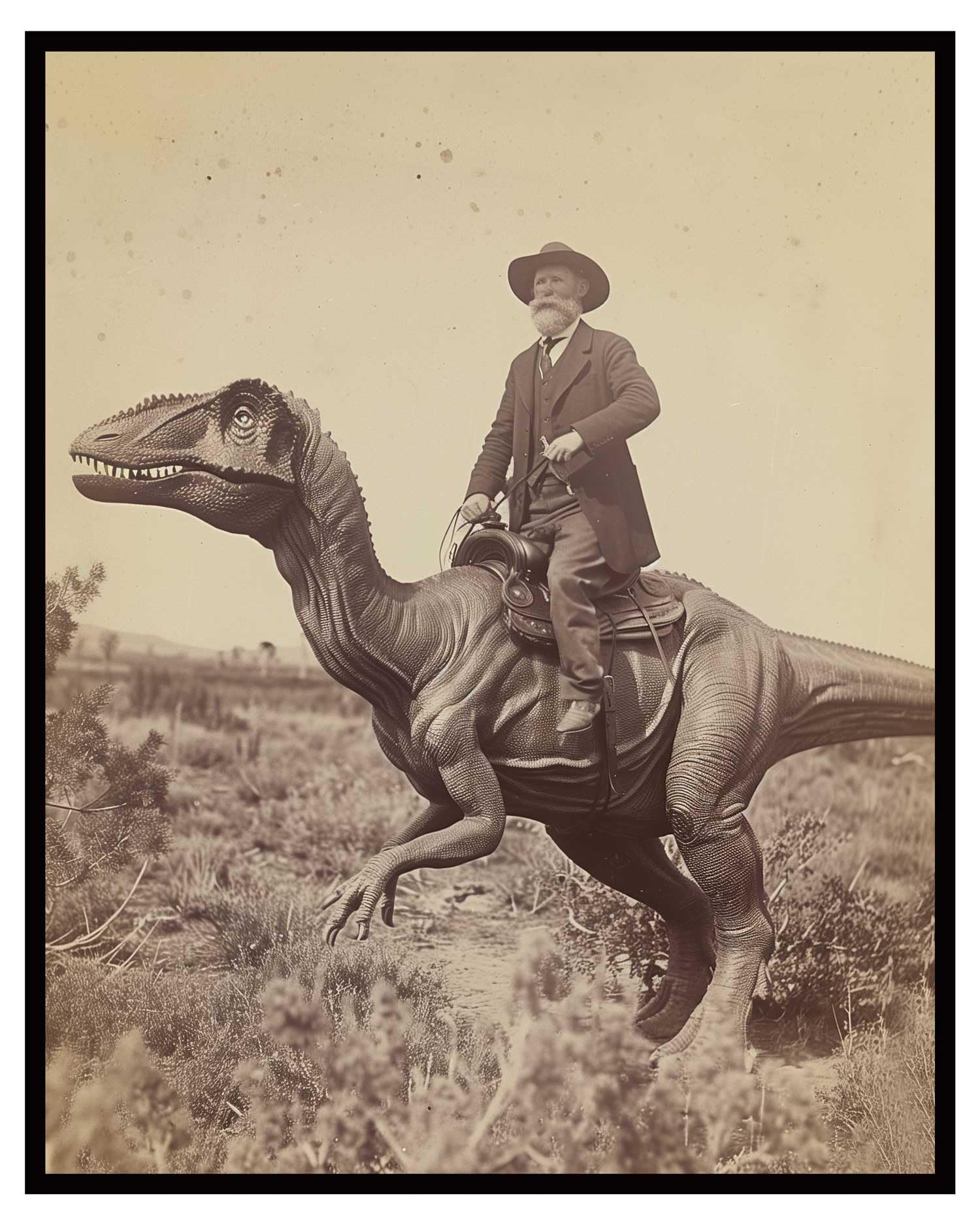 Cowboy dinosaur Blank Meme Template