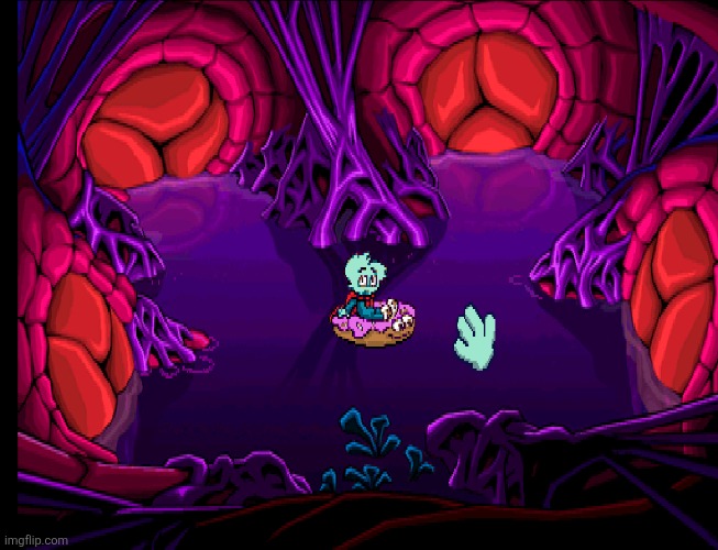 Babagaboosh! | image tagged in pajama sam nightmare fuel | made w/ Imgflip meme maker