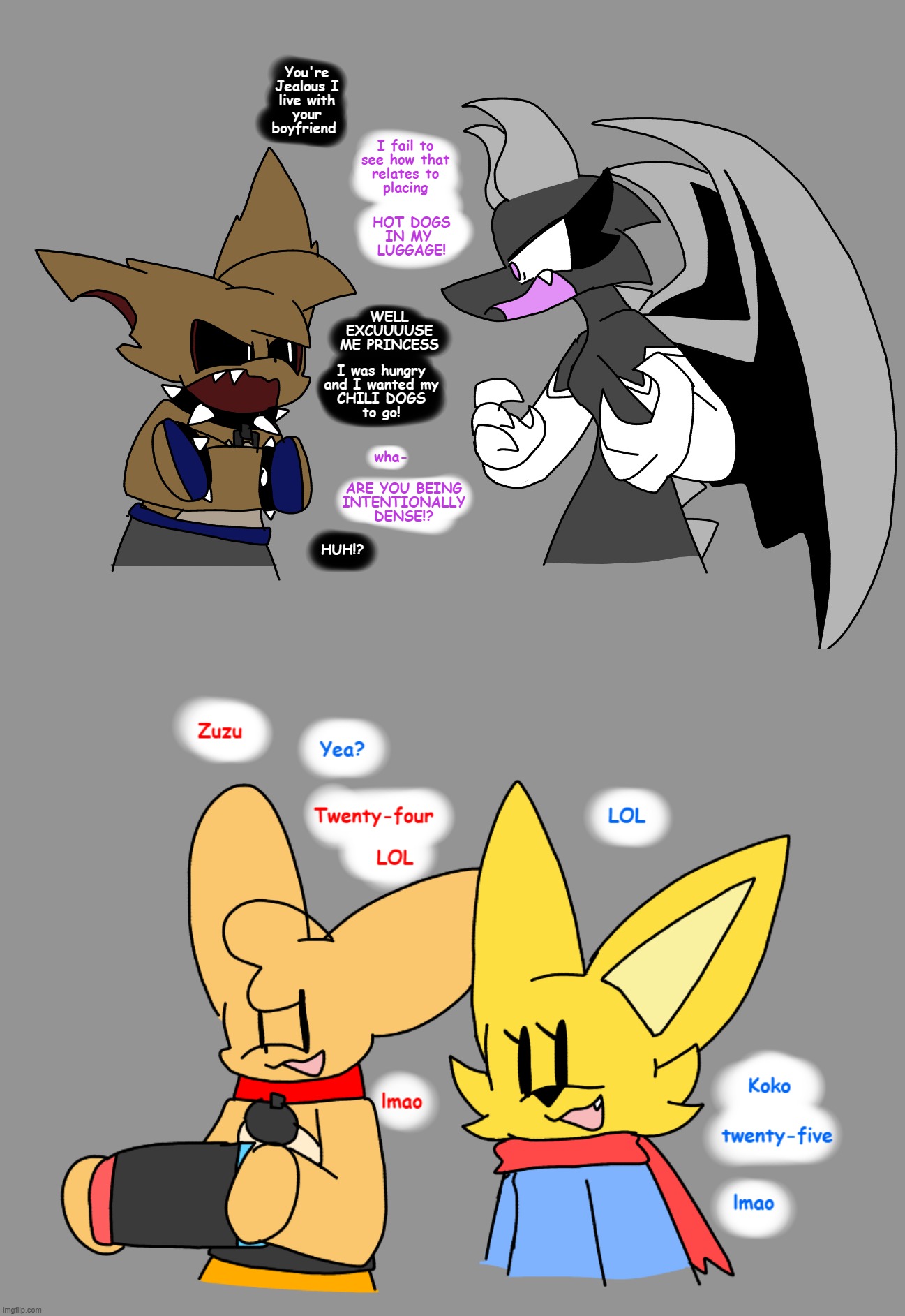 interactions | image tagged in x and cynder havent interacted much | made w/ Imgflip meme maker