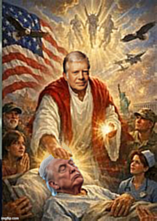 Dr Carter Faith Healer | image tagged in dr carter faith healer,maga miracle,let lying dogs die | made w/ Imgflip meme maker