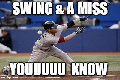 swing and a miss | Swing & a miss; Youuuuu  Know | image tagged in swing and a miss | made w/ Imgflip meme maker