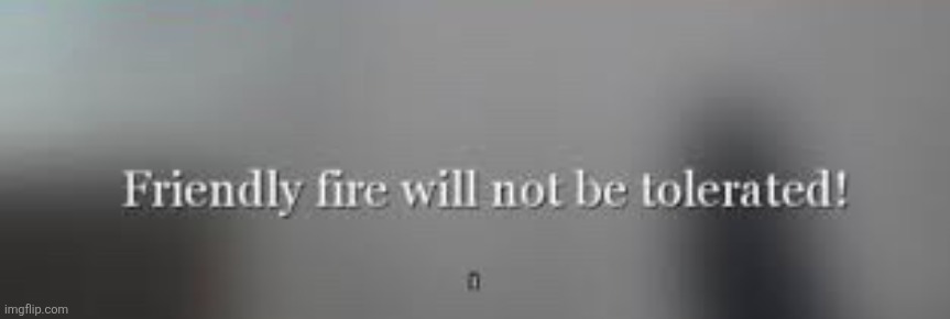 image tagged in friendly fire will not be tolerated | made w/ Imgflip meme maker