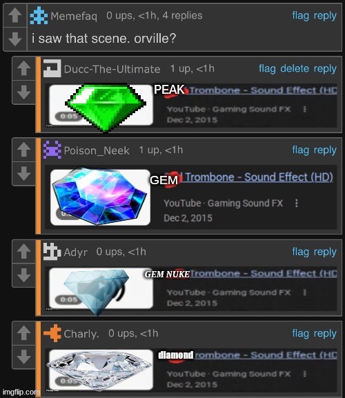 new temp gng | image tagged in gem trombone | made w/ Imgflip meme maker