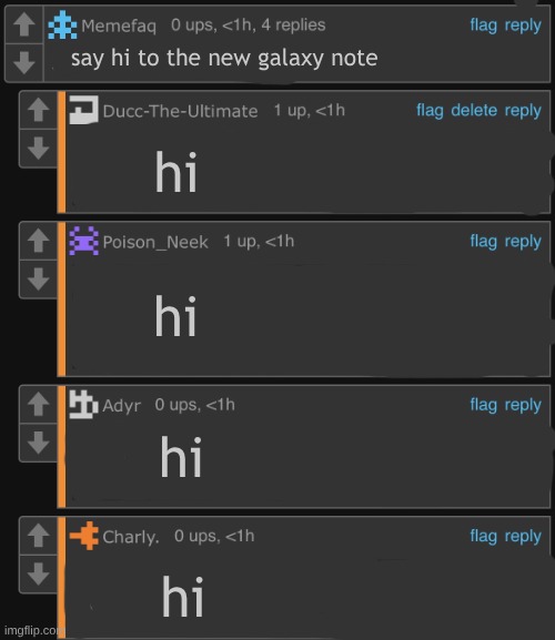 Sad Trombone - Sound Effect (HD) (unedited sad trombone) | say hi to the new galaxy note; hi; hi; hi; hi | image tagged in sad trombone - sound effect hd unedited sad trombone | made w/ Imgflip meme maker