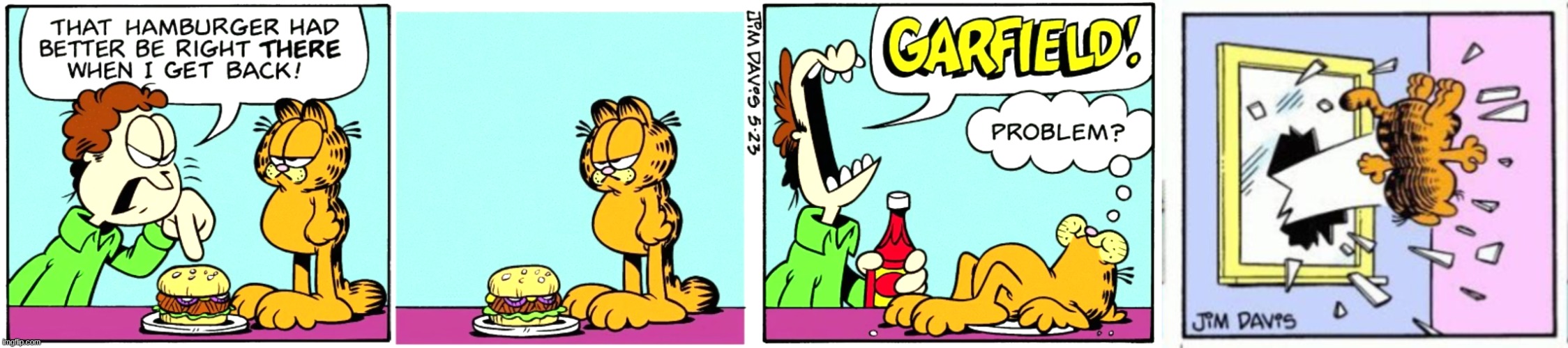 image tagged in garfield gets thrown out of a window | made w/ Imgflip meme maker