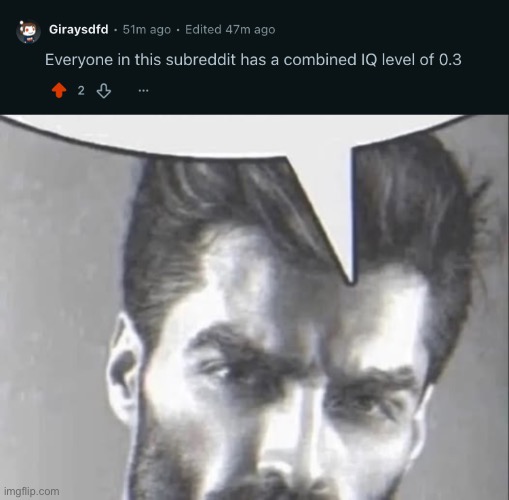 Context: this guy is talking about r/ussr accurately | image tagged in gigachad speech bubble | made w/ Imgflip meme maker