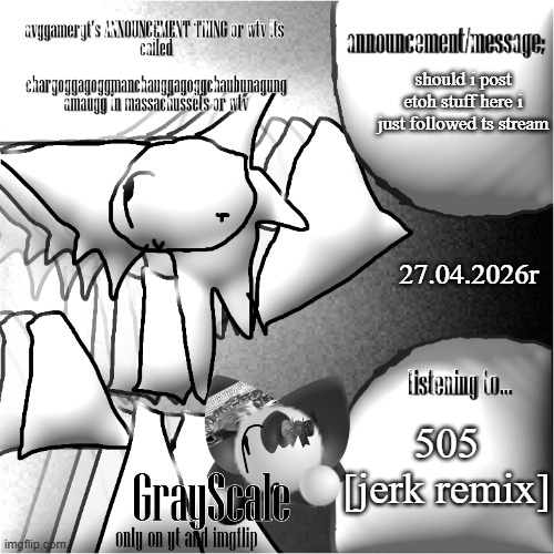 what should i talk abt here [mod note: idk post anything] | should i post etoh stuff here i just followed ts stream; 27.04.2026r; 505 [jerk remix] | image tagged in roblox | made w/ Imgflip meme maker