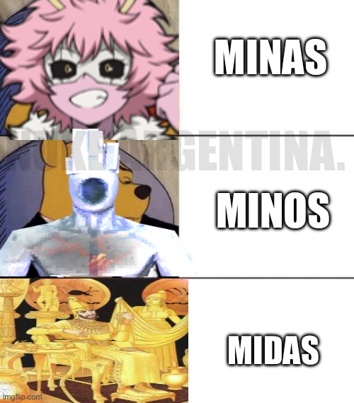 Whinnie The Poo (Normal, Fancy, Gross) | Minas; Nuke Argentina. Minos; Midas | image tagged in whinnie the poo normal fancy gross | made w/ Imgflip meme maker