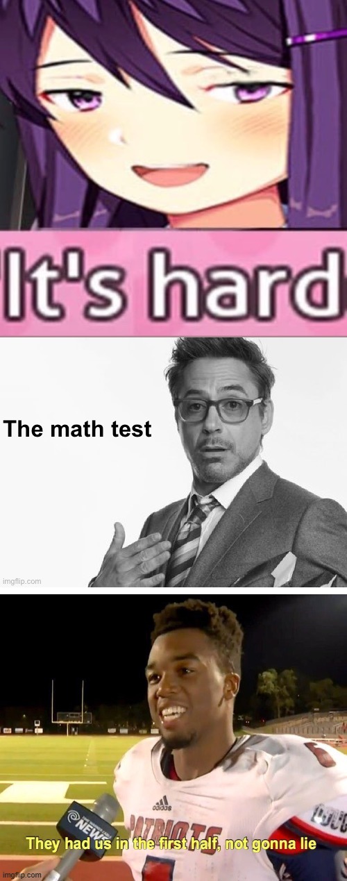 image tagged in ddlc,yuri,robert downey jr,they had us in the first half | made w/ Imgflip meme maker