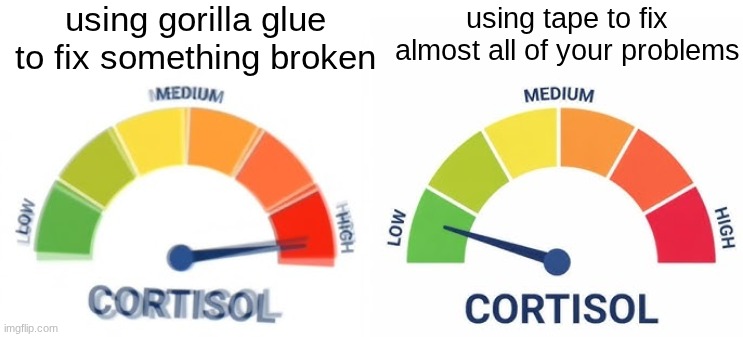 tape is the key to everything | using gorilla glue to fix something broken; using tape to fix almost all of your problems | image tagged in phil swift that's a lotta damage flex tape/seal | made w/ Imgflip meme maker