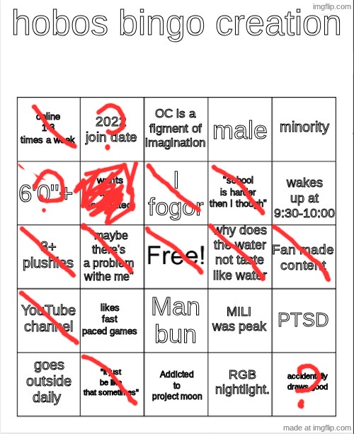 Hobo bingo | image tagged in hobo bingo | made w/ Imgflip meme maker