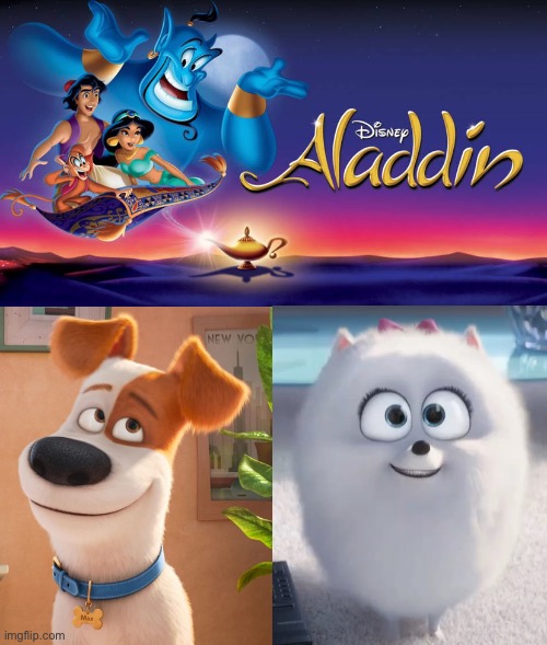 Max and Gidget (The Secret Life of Pets) Loves Aladdin (1992 Film) | image tagged in who loves aladdin 1992 film,the secret life of pets,aladdin,disney,deviantart,memes | made w/ Imgflip meme maker