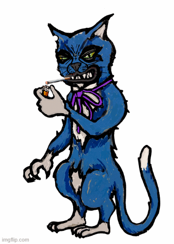 Blue Gato CAT | image tagged in gifs,cat,russianblue,smoking | made w/ Imgflip images-to-gif maker