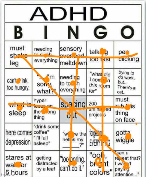 hmmmmm | image tagged in adhd bingo | made w/ Imgflip meme maker