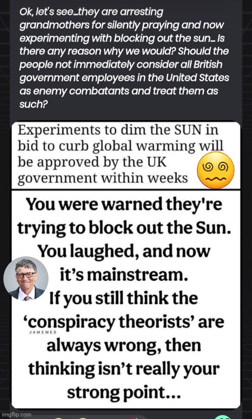 Bill Gates crackpot scheme to block the sun | image tagged in screenshot_20260428_003029_chrome jpg,bill gates,i hate the antichrist | made w/ Imgflip meme maker