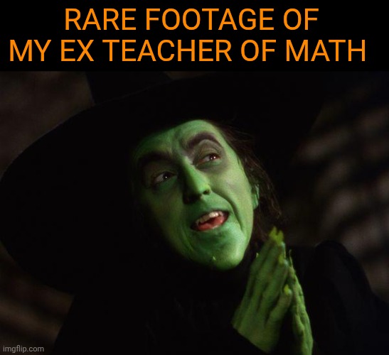 Wicked Witch West | Rare footage of My ex teacher of math | image tagged in wicked witch west | made w/ Imgflip meme maker