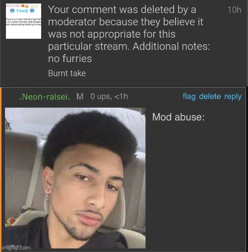 https://imgflip.com/i/aq8f2t | image tagged in mod abuse | made w/ Imgflip meme maker