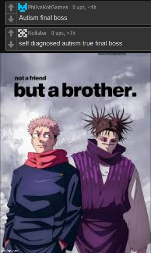 great minds think alike | image tagged in not a friend but a brother | made w/ Imgflip meme maker