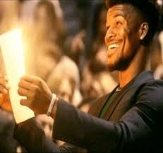 My history teacher is going to make us play the Oregon trail | image tagged in jimmy butler happy | made w/ Imgflip meme maker