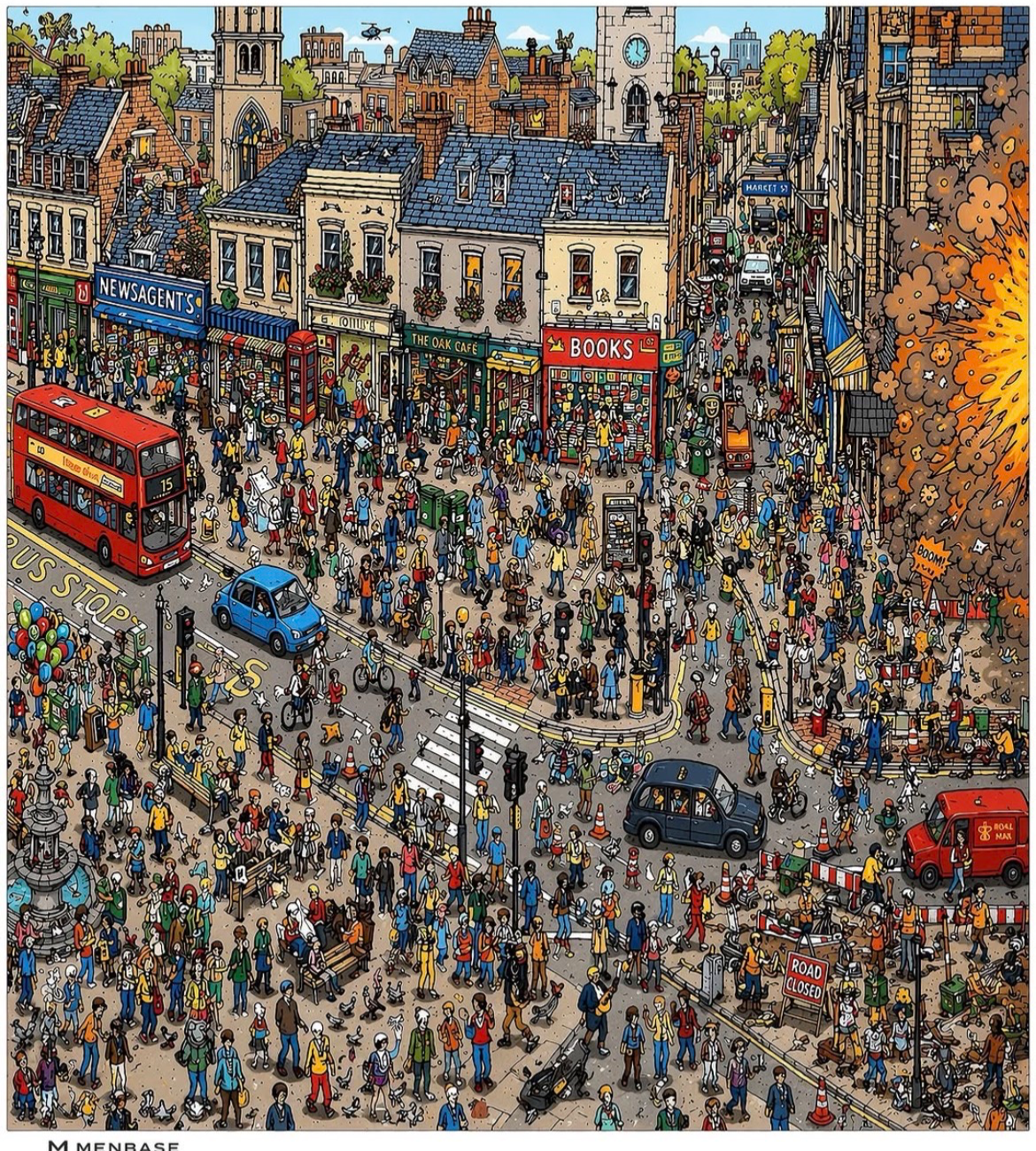 Waldo explosion Blank Meme Template