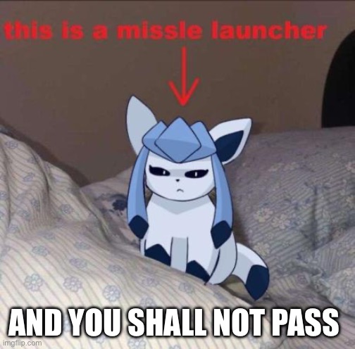 Missle Launcher Glec | And you shall not pass | image tagged in missle launcher glec | made w/ Imgflip meme maker