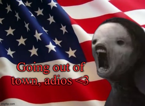 void lazy but patriotic | Going out of town, adios <3 | image tagged in void lazy but patriotic | made w/ Imgflip meme maker