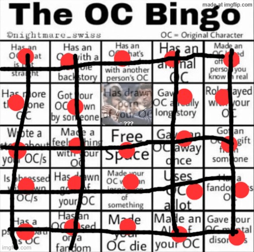 The OC bingo | image tagged in the oc bingo | made w/ Imgflip meme maker