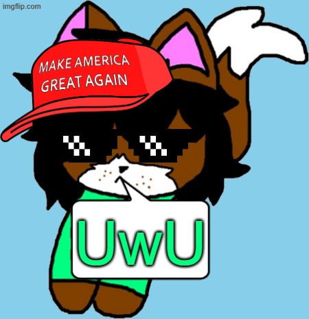 UwU | UwU | image tagged in make america great again shoulder victoria,memes,victoria,cat,uwu | made w/ Imgflip meme maker