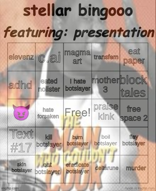 this bingo is utter flaming garbage bruh never cook again | made w/ Imgflip meme maker
