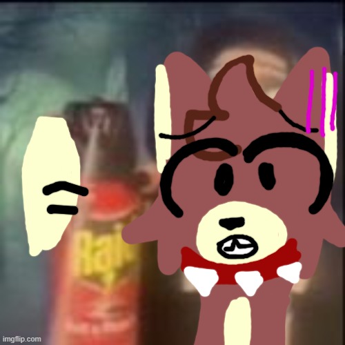 Me to the mods | image tagged in maliciously sprays you with raid | made w/ Imgflip meme maker