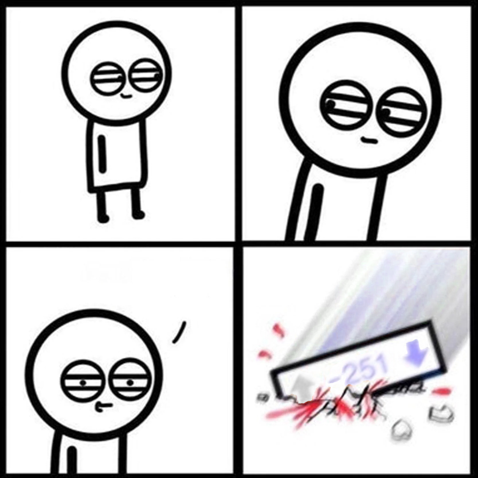 crushed by downvotes Blank Meme Template