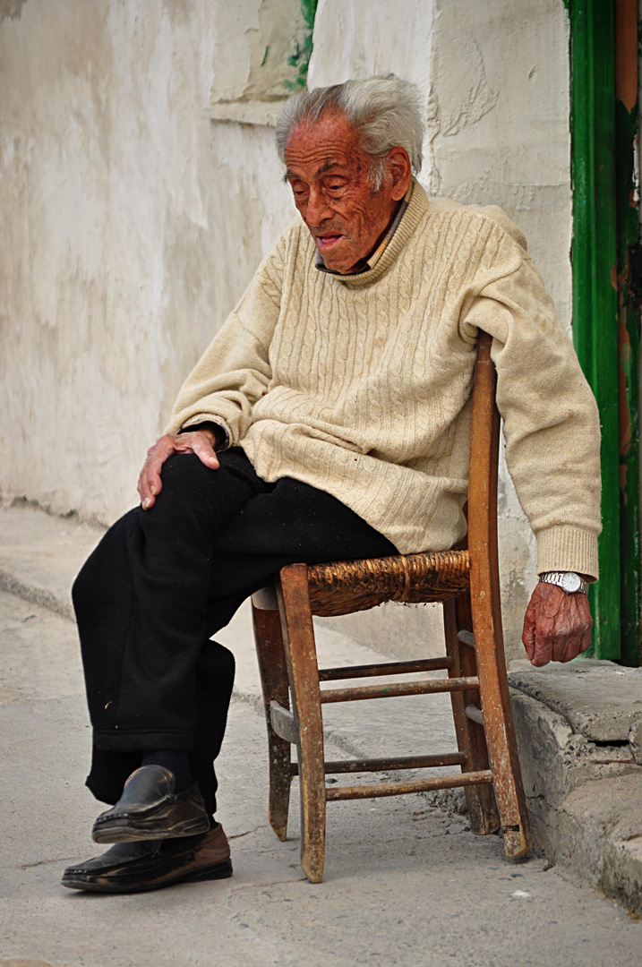 Old man sitting Blank Meme Template
