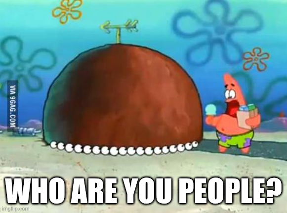 Patrick Who are you People Blank Meme Template